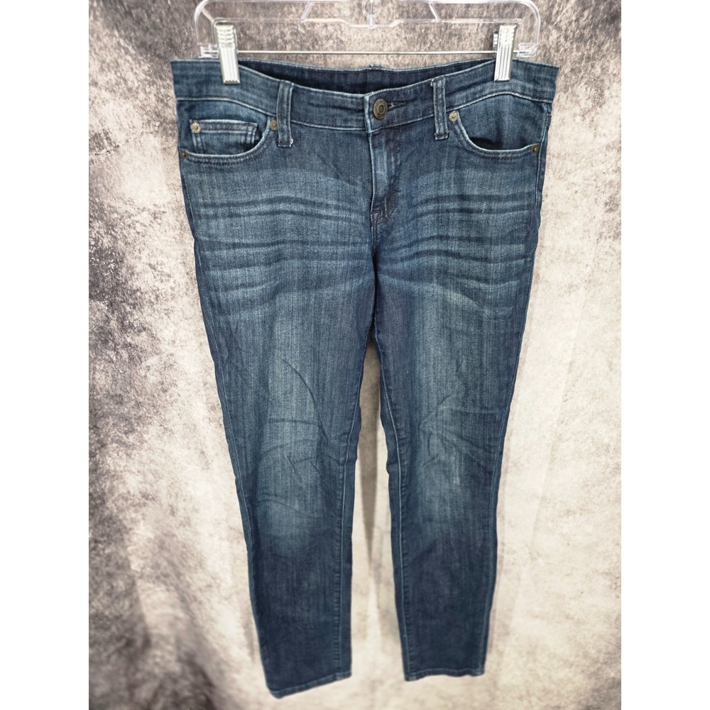 Gap Jeans Womens 2 / 26R Blue Skinny Fit Mid Rise Medium Wash Whiskers Stretch